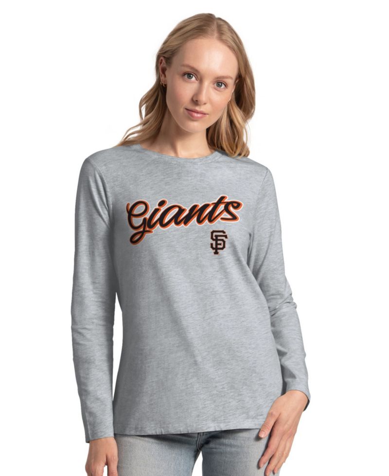 Women's Black/Heather Gray San Francisco Giants Short-Sleeve and Long-Sleeve T-Shirt Combo Pack
