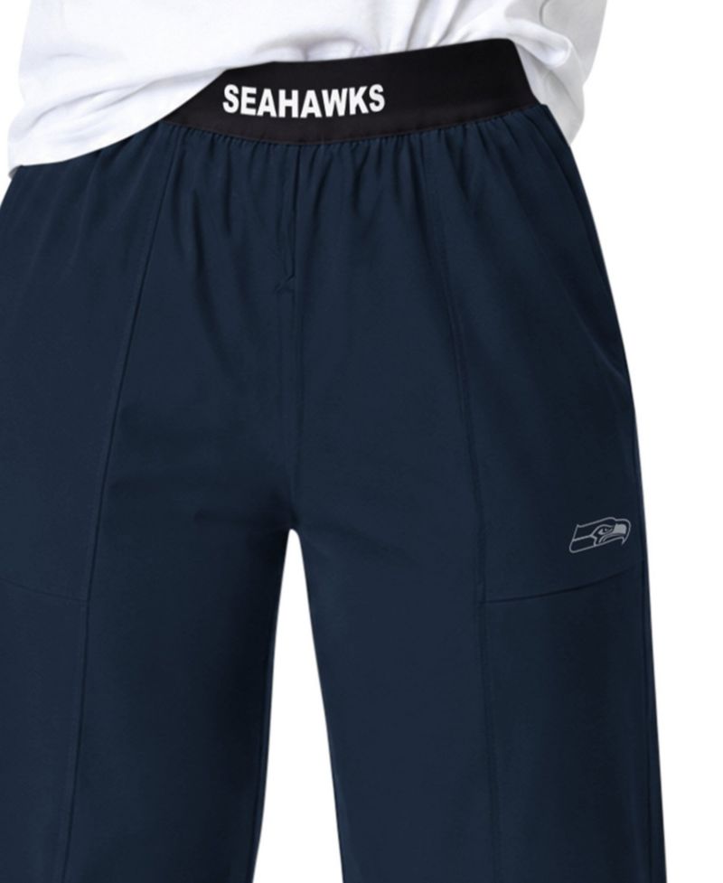 Women's Navy Seattle Seahawks Athleisure Wide-Leg Pants