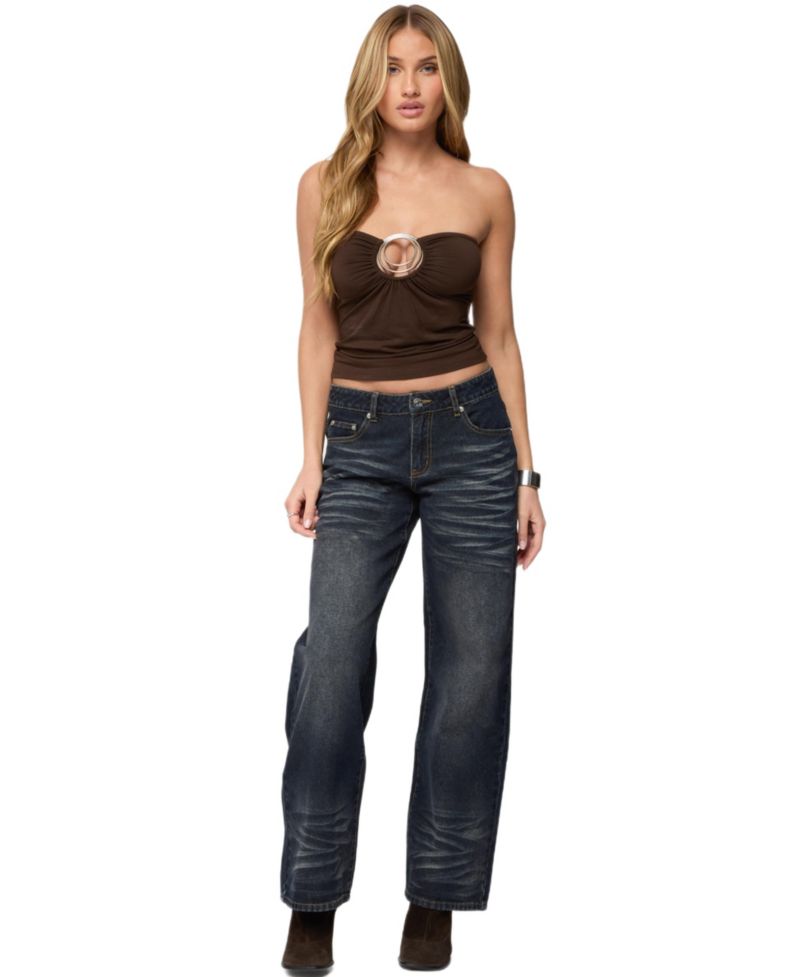 Women's Oriella Abstract Ring Cutout Top