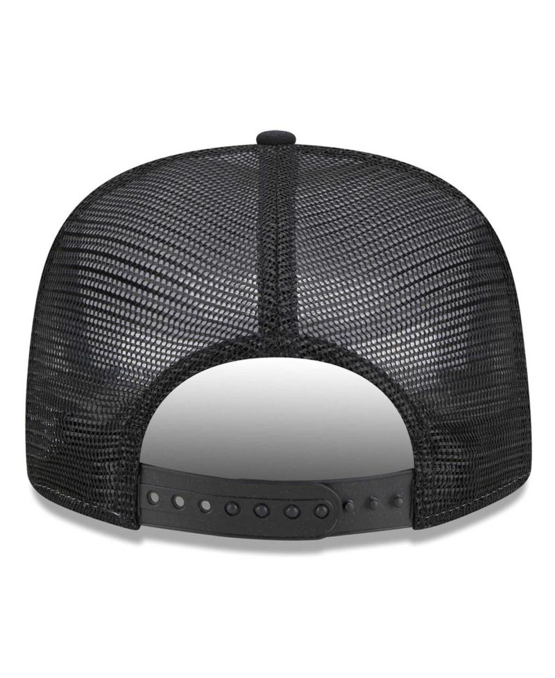 Men's White, Black Las Vegas Raiders Banger 9FIFTY Trucker Snapback Hat