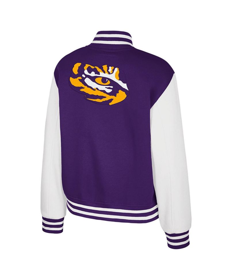 Women's Purple LSU Tigers French Baguette Full Snap Fleece Jacket