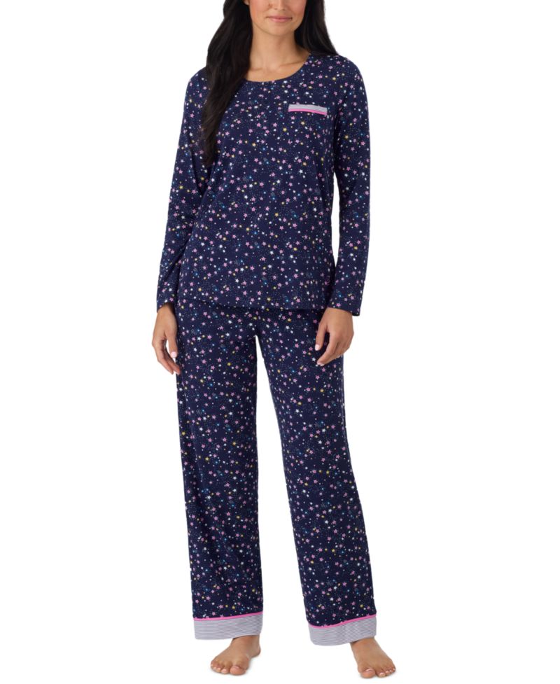 Women's Long-Sleeve Crewneck Print Pajama Set