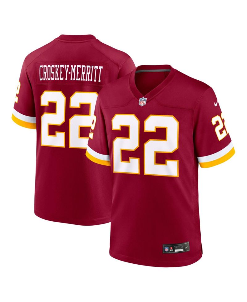 Men's Jacory Croskey-Merritt Burgundy Washington Commanders Game Jersey