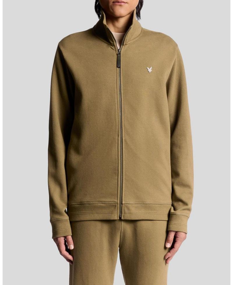 Men's Diagonal Weave Zip Through Sweatshirt