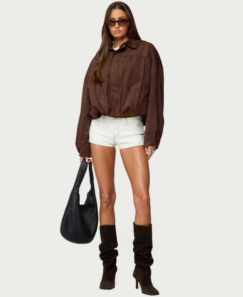 Women's Alberta Faux Suede Bubble Jacket