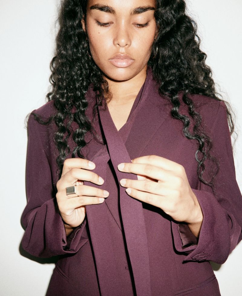 Women's Double-Breasted Belted V-Neck Blazer