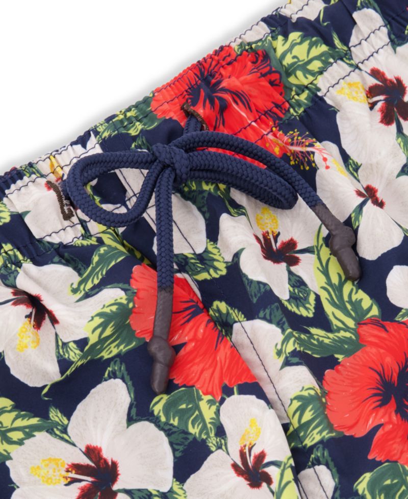 Sunset and Vines Men's Floral Woven Swim Trunks