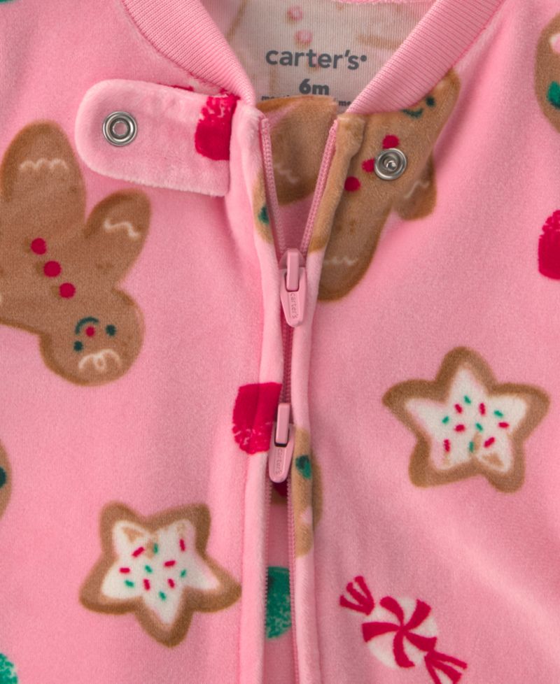 Baby Girls' Gingerbread Footed 2-Way Zip Sleep & Play Pajamas