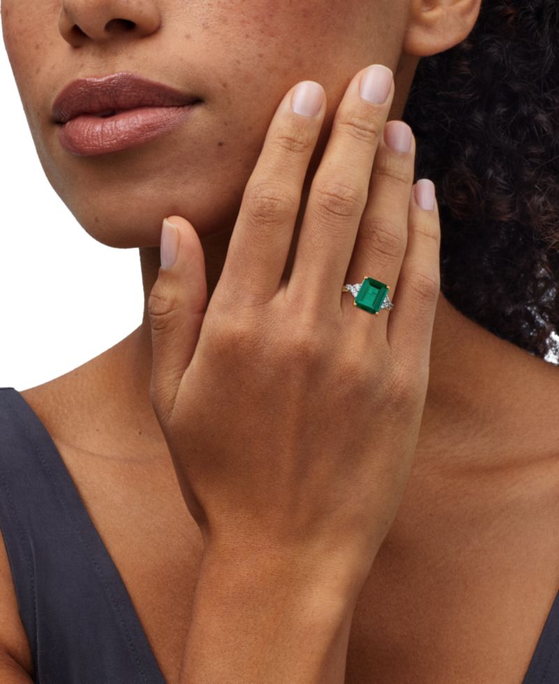 Lab Grown Gemstone & Lab Grown Diamond (1/3 ct. t.w.) Ring in 14K Gold