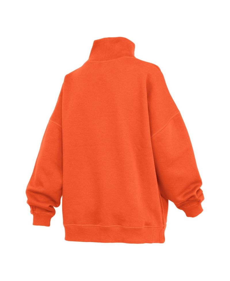 Women's Orange Clemson Tigers Oversized Mock Neck Sweatshirt
