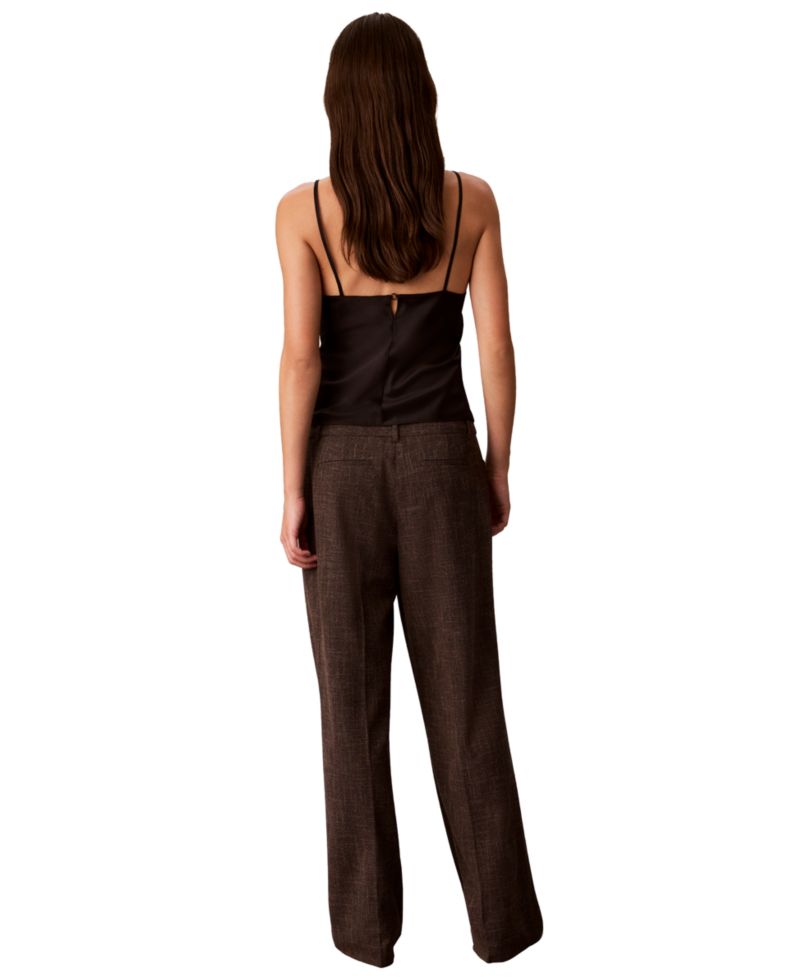 Women's Windowpane High-Rise Wide-Leg Pants