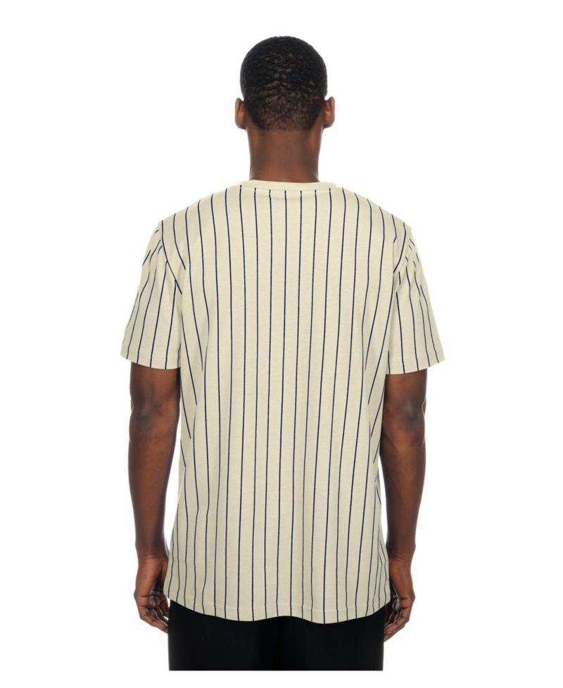 Men's Cream Chicago Cubs Throwback Meshback Pinstripe T-Shirt
