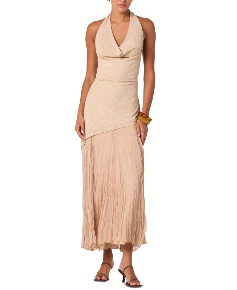 Women's Halter Neck Asymmetric Dress
