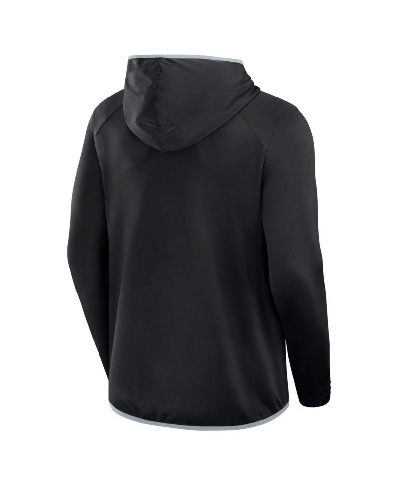Men's Black Las Vegas Raiders Transitional Defender Hoodie Long Sleeve T-Shirt