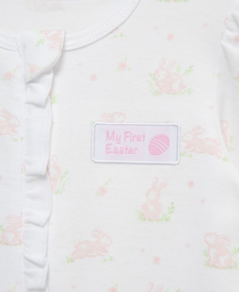 Baby Girls' My 1st Easter Round Neck Footie and Hat