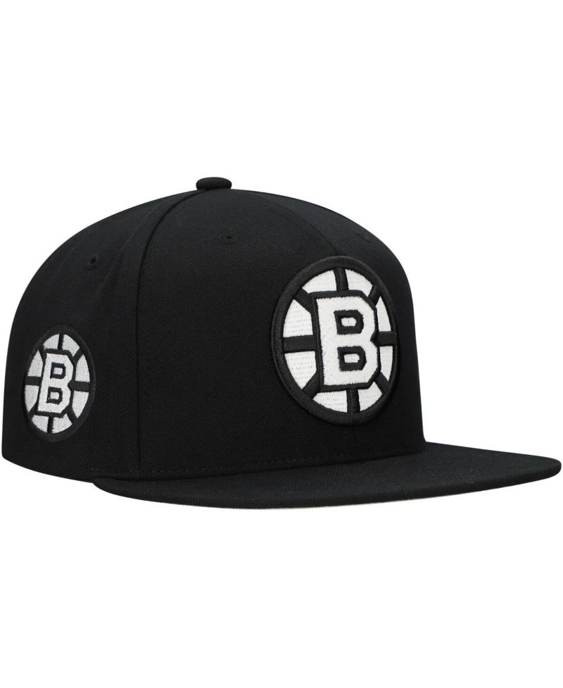 Men's Black Boston Bruins Team Snapback Hat