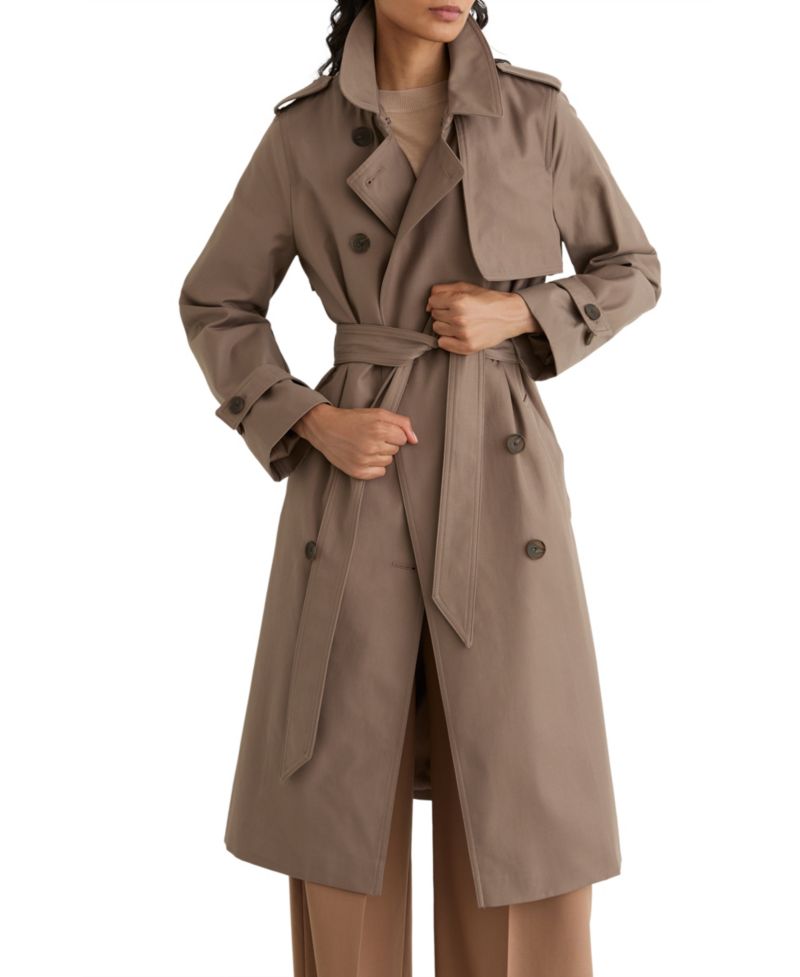 Women's Azura Hooded Double-Breasted Trench Coat