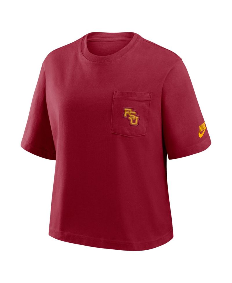 Women's Garnet Florida State Seminoles Legacy Pocket Boxy T-Shirt