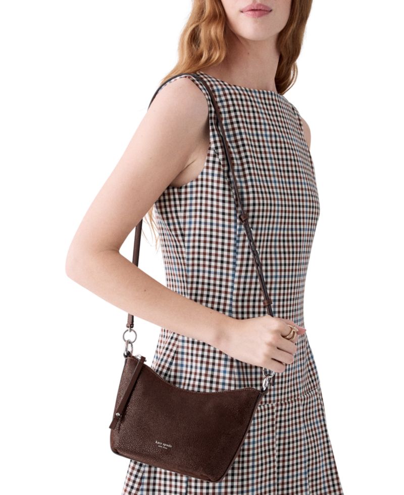 Halo Dot Chain Mini Suede Shoulder Bag