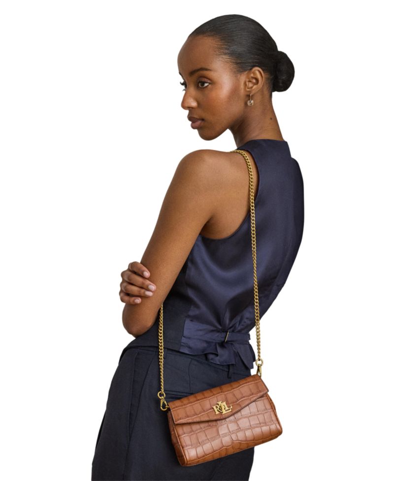 Croc-Embossed Mini Crossbody Bag