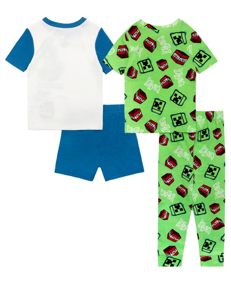 Boys' 6-12 Street Creeper Graphic Tops, Shorts, and Pants, 4-Piece Pajama Set