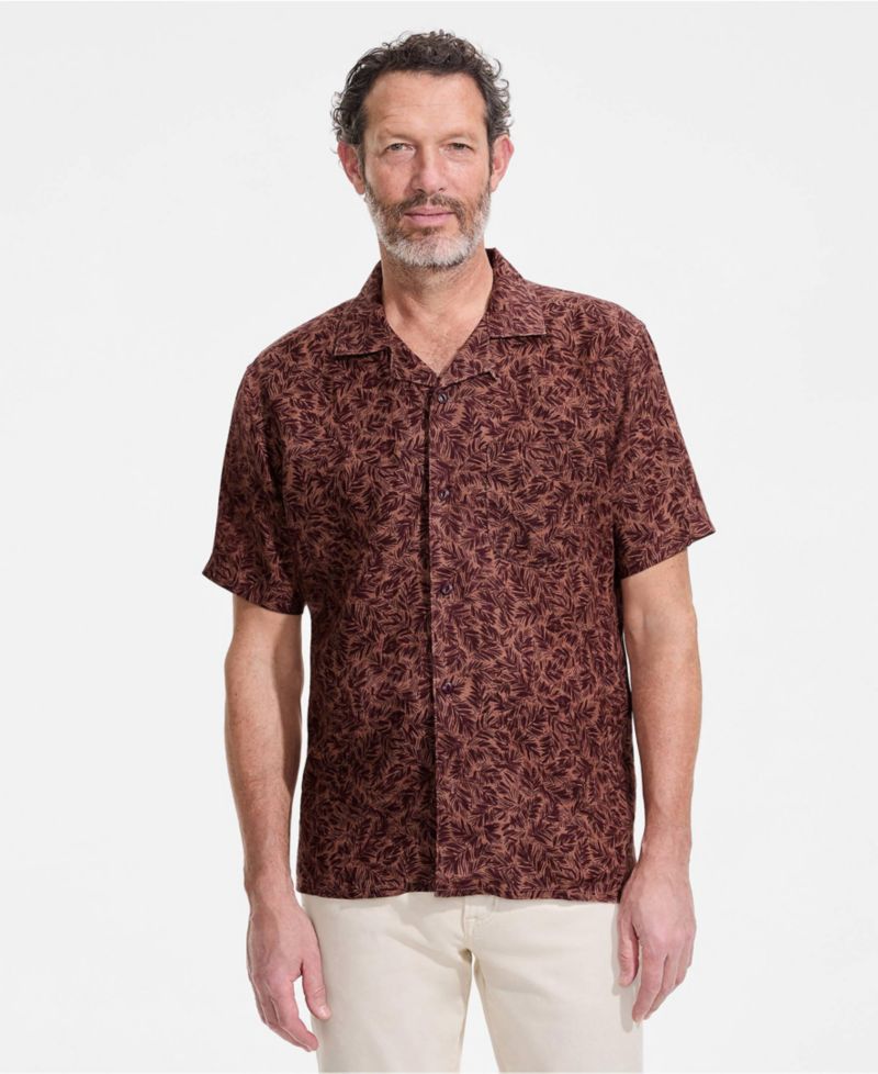 Men's Short Sleeve Linen Hawaiian Camp Collar Shirt