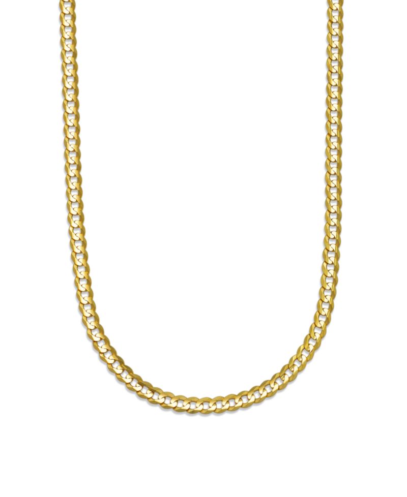 Solid Curb Chain 20" Necklace (3.5mm) in 10k Yellow Gold