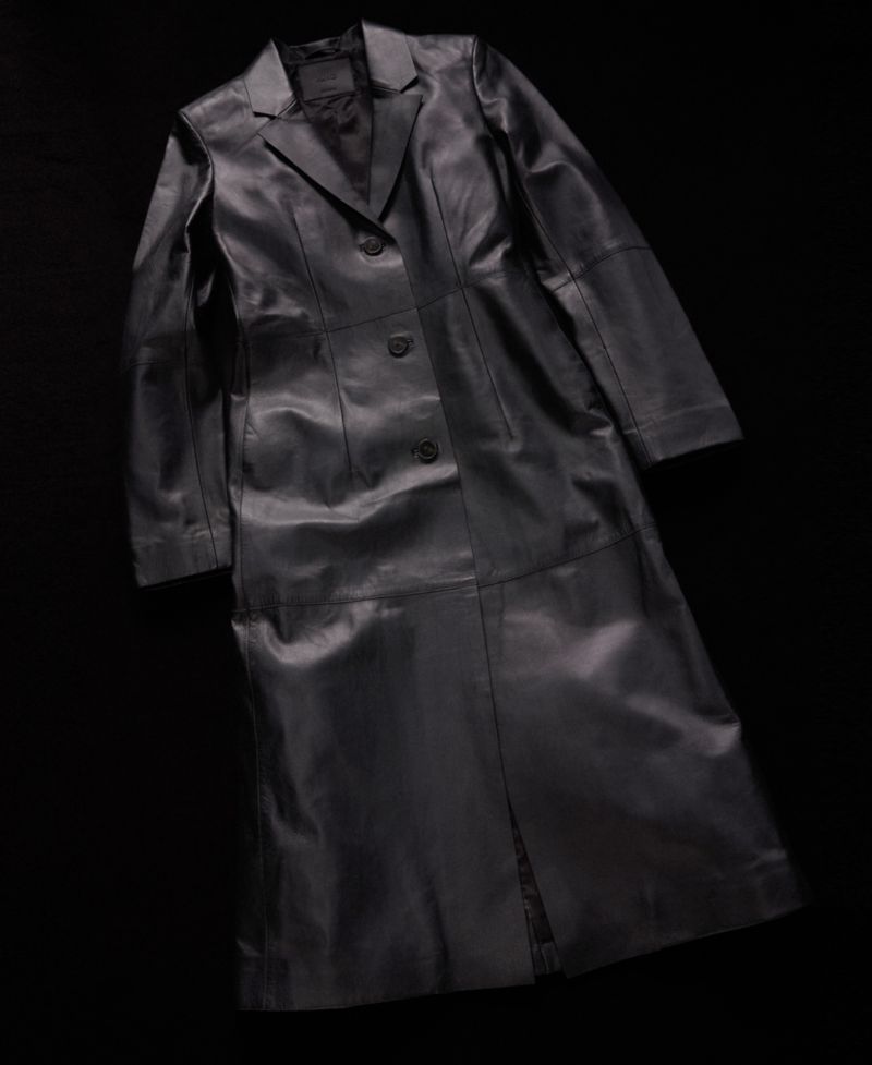Women's Selection Leather Lapel-Collar V-Neck Fitted-Waist Coat