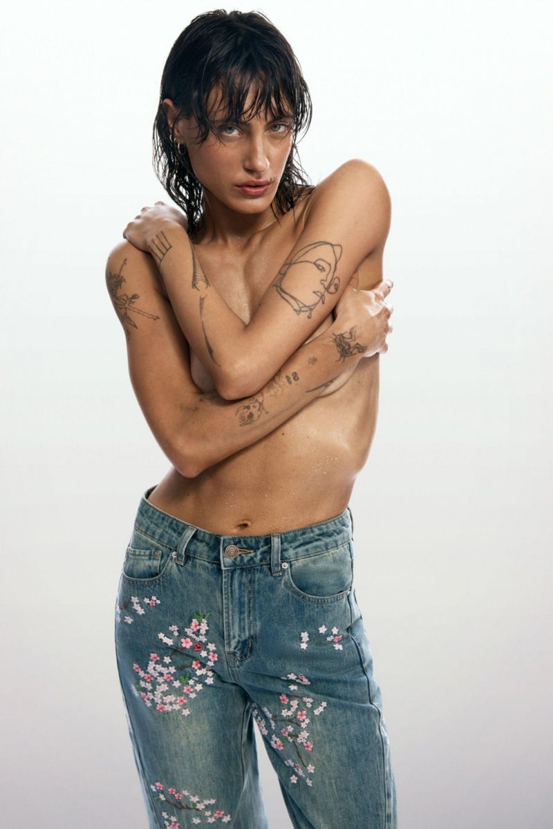 Women's Regular embroidered denim pants