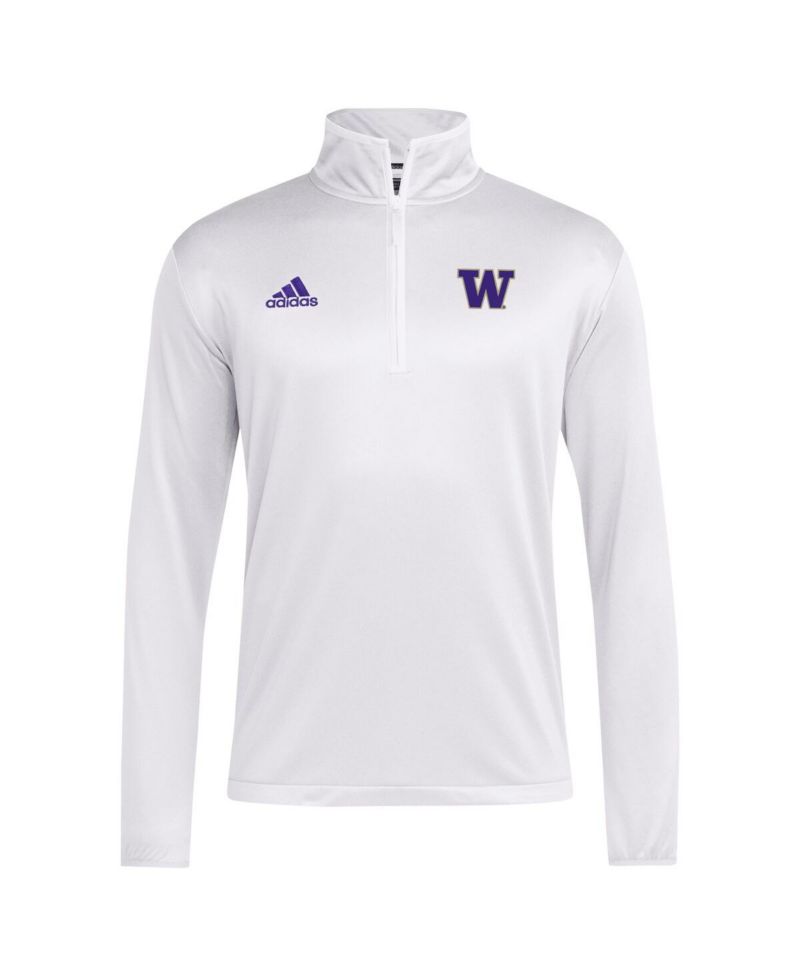 Men's White Washington Huskies 2024 Coaches Sideline Quarter-Zip T-Shirt