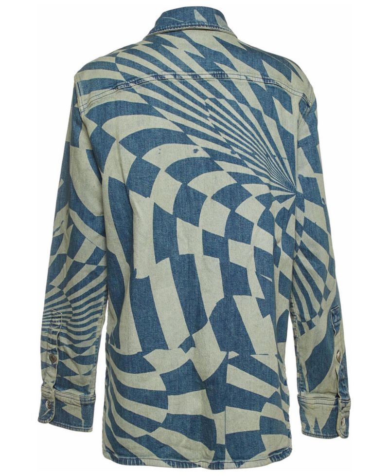 Women's Ed Curtis Psychedelic Print Denim Shirt
