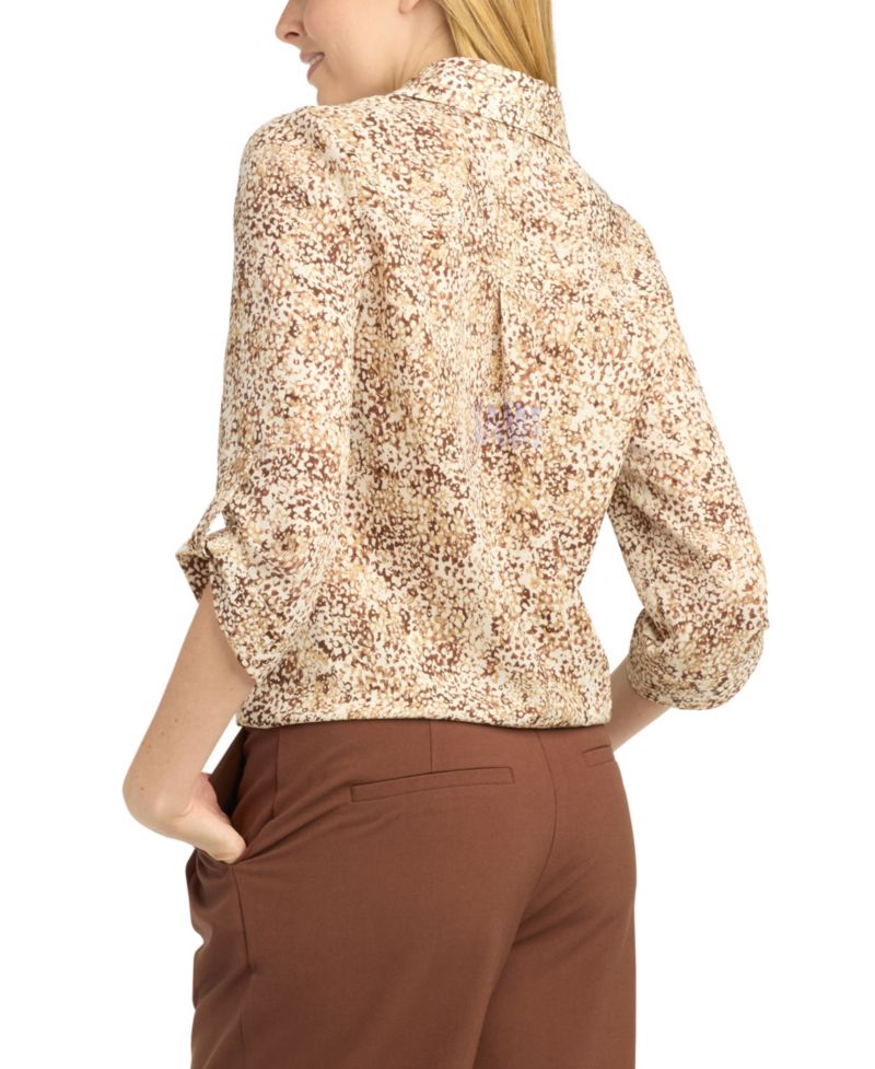 Juniors' Collared Button-Front Shirt