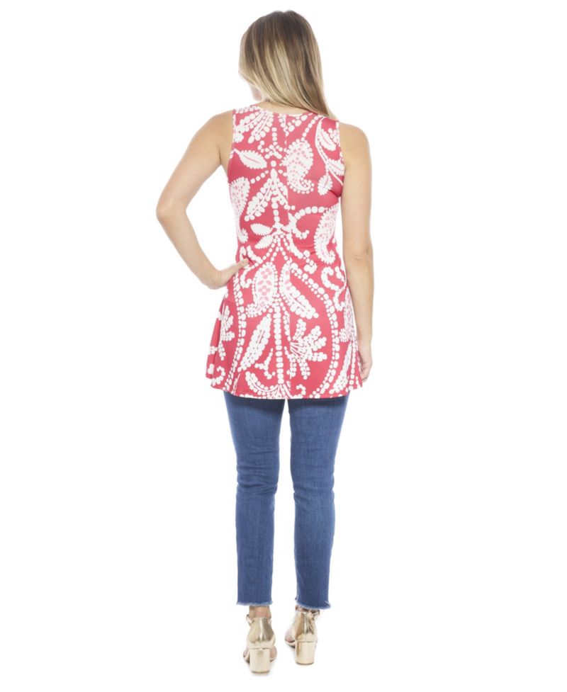 Женская туника-майка с круглым вырезом и узором Пейсли для женщин