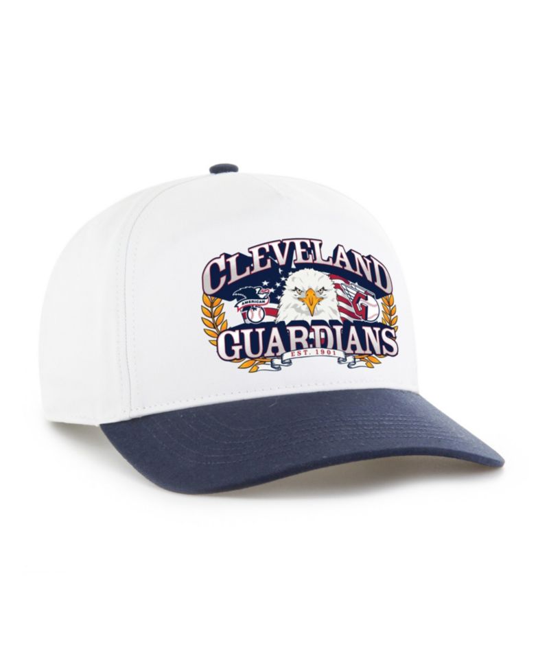 Men's White/Navy Cleveland Guardians Americana Eagle Hitch Adjustable Hat