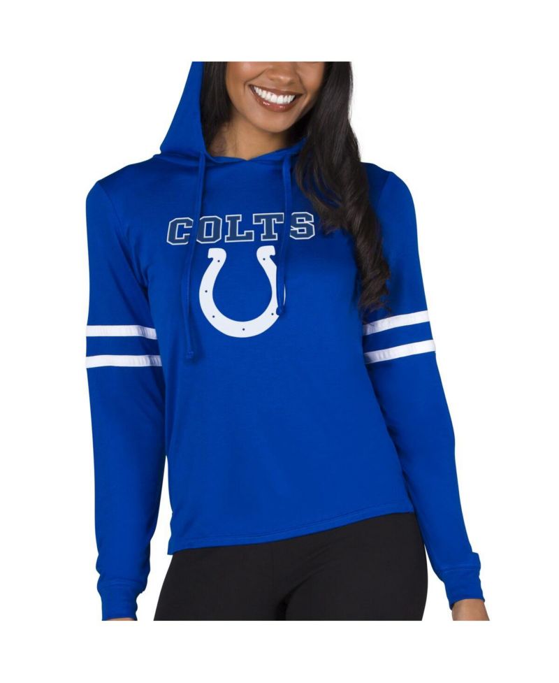 Women's Royal Indianapolis Colts Marathon Lightweight Lounge Pullover Hoodie