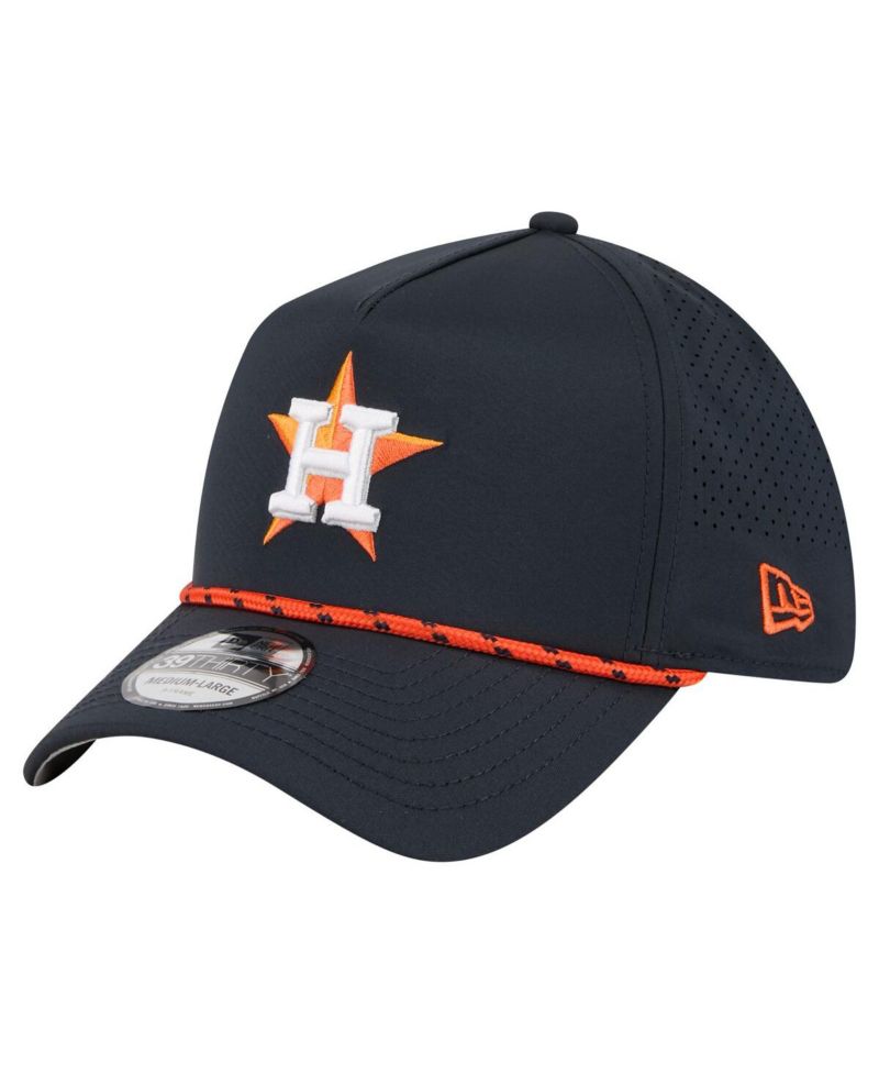 Men's Navy Houston Astros 39THIRTY A-Frame Perforated Flex Hat