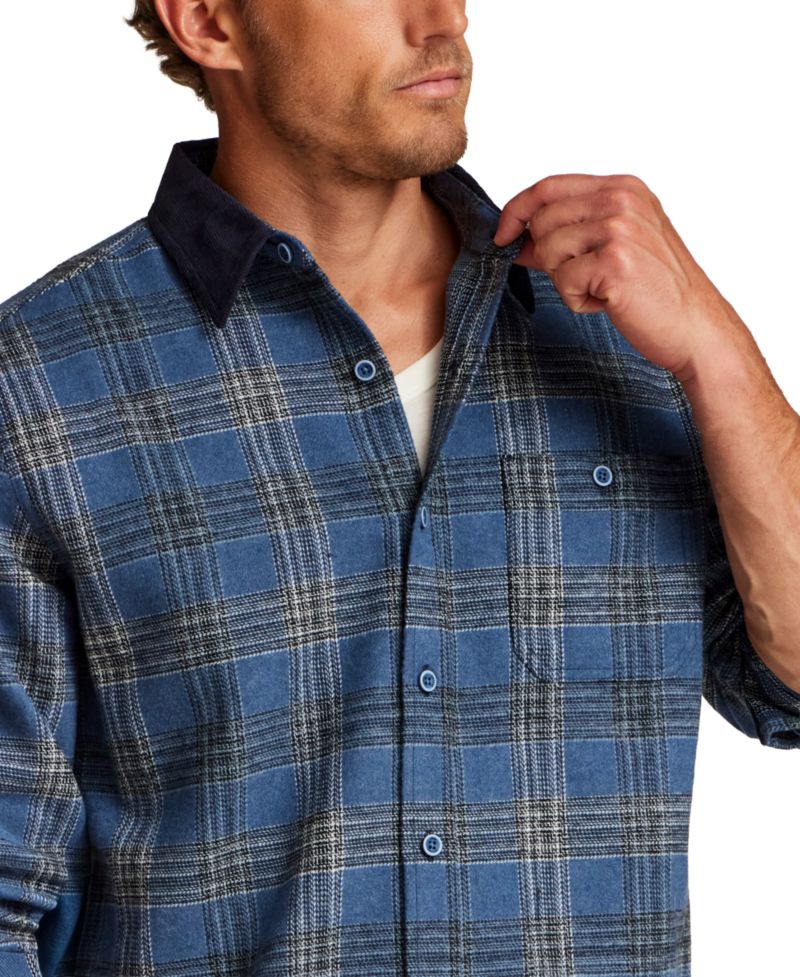 Men's Corduroy Collar Heavy Flannel Overshirt