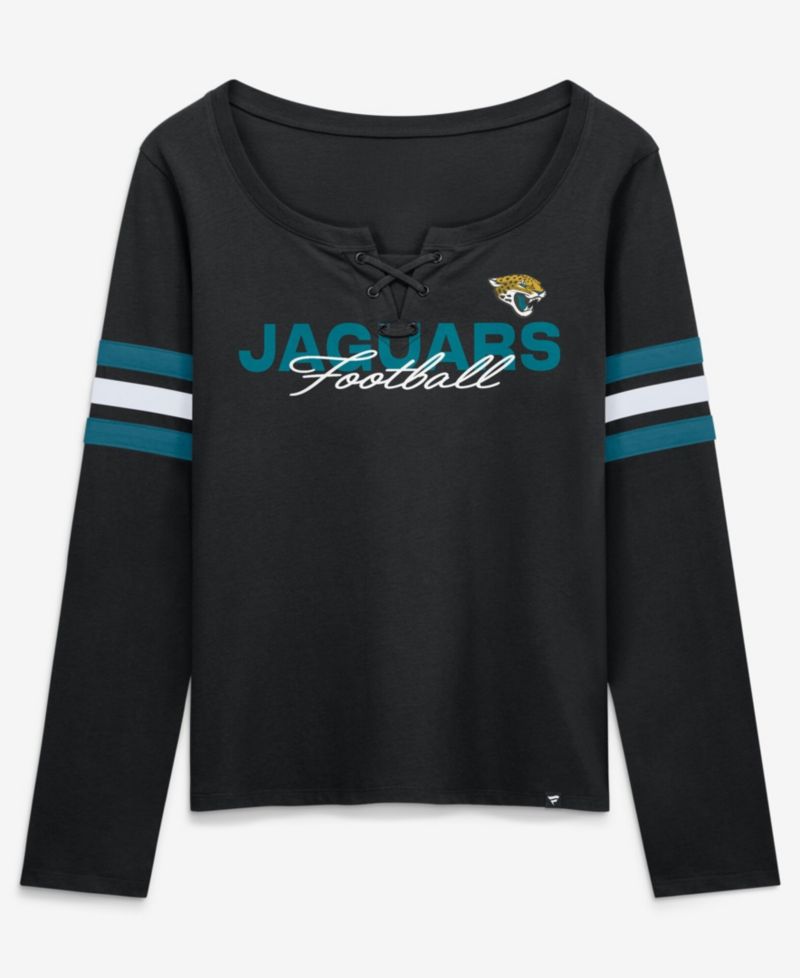 Women's Black Jacksonville Jaguars Team First Coverage Scheme Lace-Up Long Sleeve T-Shirt