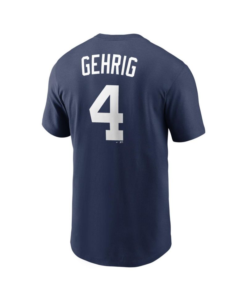 Men's Lou Gehrig Navy New York Yankees Cooperstown Collection Name & Number T-Shirt