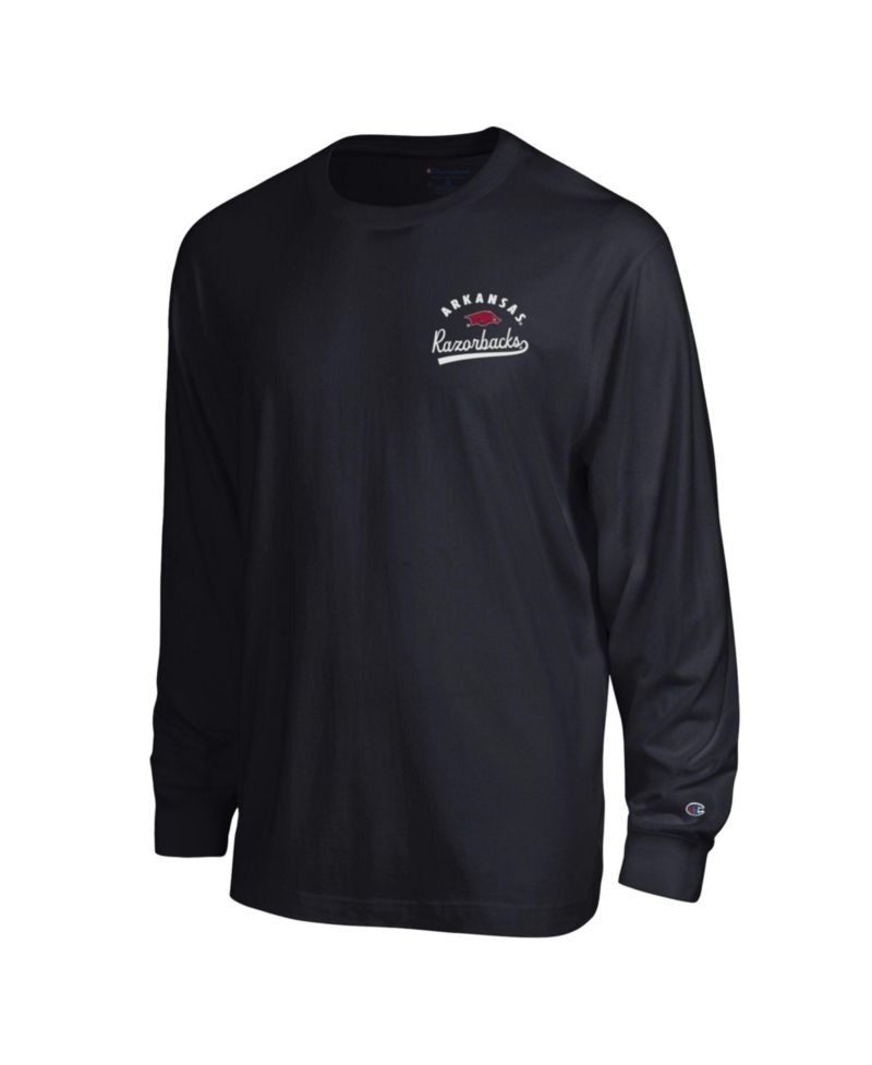 Men's Black Arkansas Razorbacks Laminated All-Star Long Sleeve T-Shirt