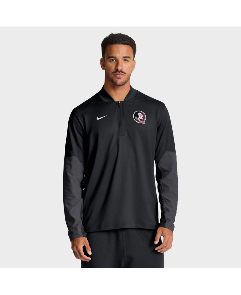 Men's Black Florida State Seminoles One Goal Performance Half-Zip Pullover Hoodie