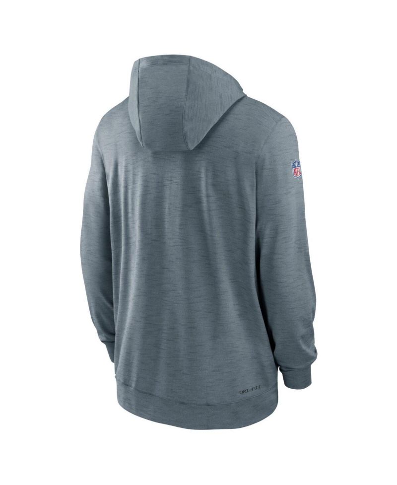 Men's Heather Gray San Francisco 49ers Sideline Team Pop Full-Zip Hoodie Jacket