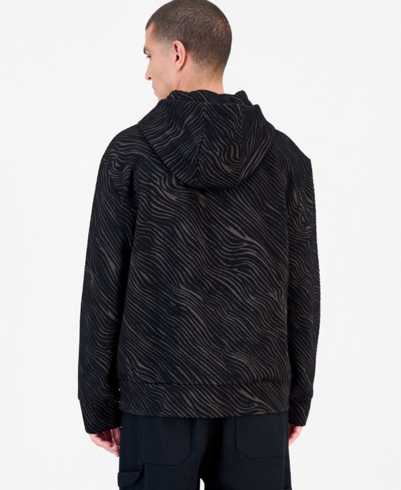 Men's Long Sleeve Relaxed-Fit Embossed Hoodie