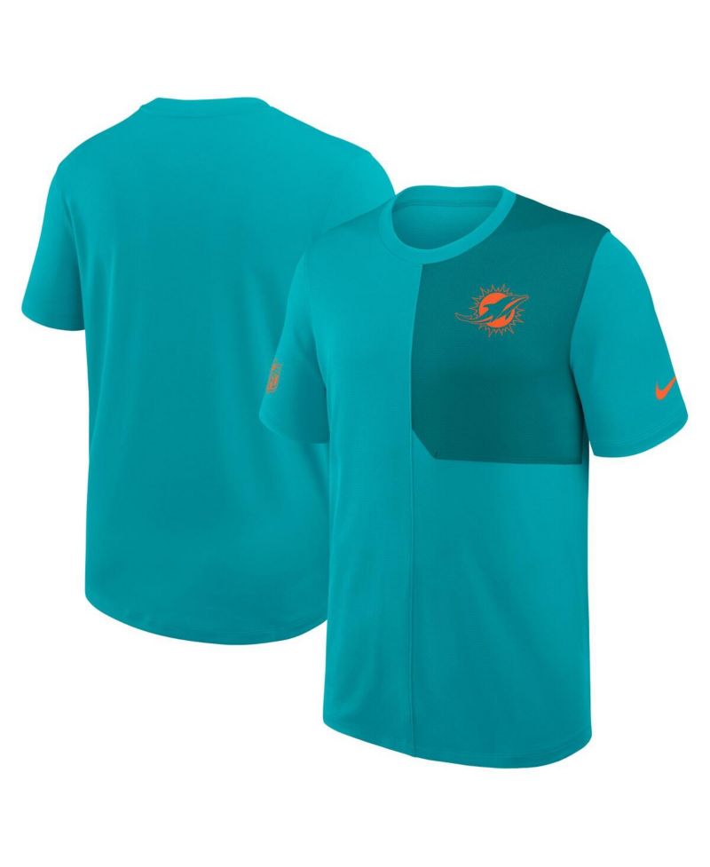 Men's Aqua Miami Dolphins Sideline UV Performance Coach Shirt