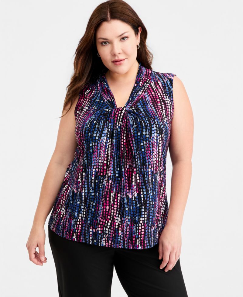 Plus Size Printed Sleeveless Top