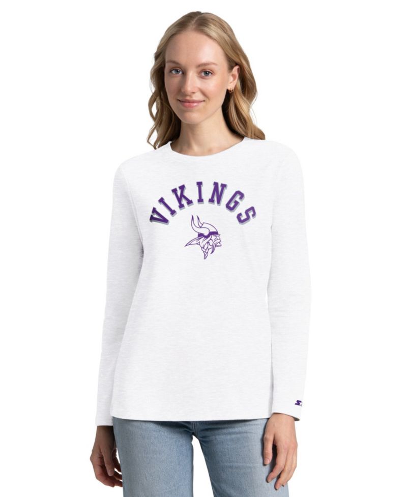 Women's Purple/Ash Minnesota Vikings Short Sleeve & Long Sleeve T-Shirt Combo Pack