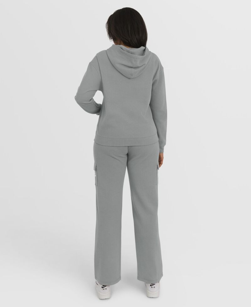 Women's Gray New York Yankees Waffle-Knit Long-Sleeve Hoodie & Lounge Pant Set