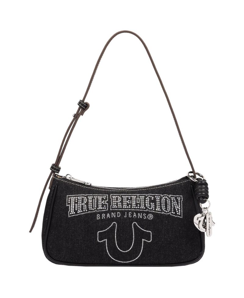 Women's Bling Logo Denim Shoulder Bag