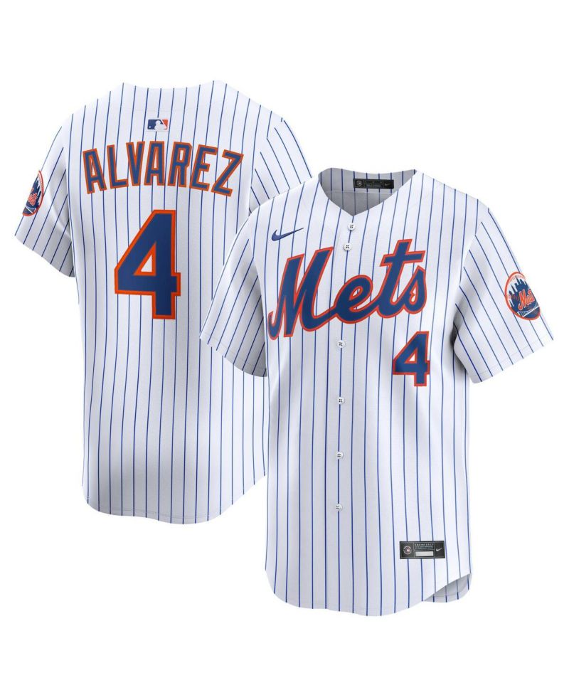 Men's Francisco Alvarez White New York Mets Home Limited Player Jersey