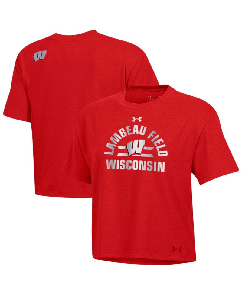 Women's Red Wisconsin Badgers 2026 Lambeau Field Collection Boxy Tri-Blend T-Shirt